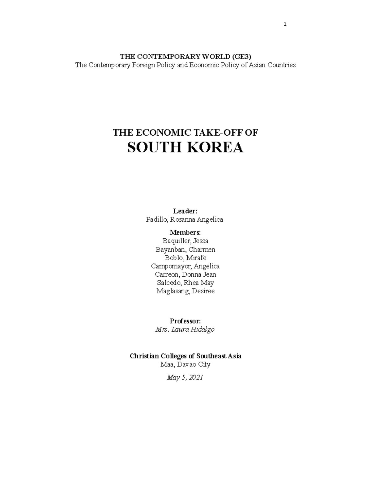 Term-Paper Edited - Write a term paper. - THE CONTEMPORARY WORLD (GE3 ...