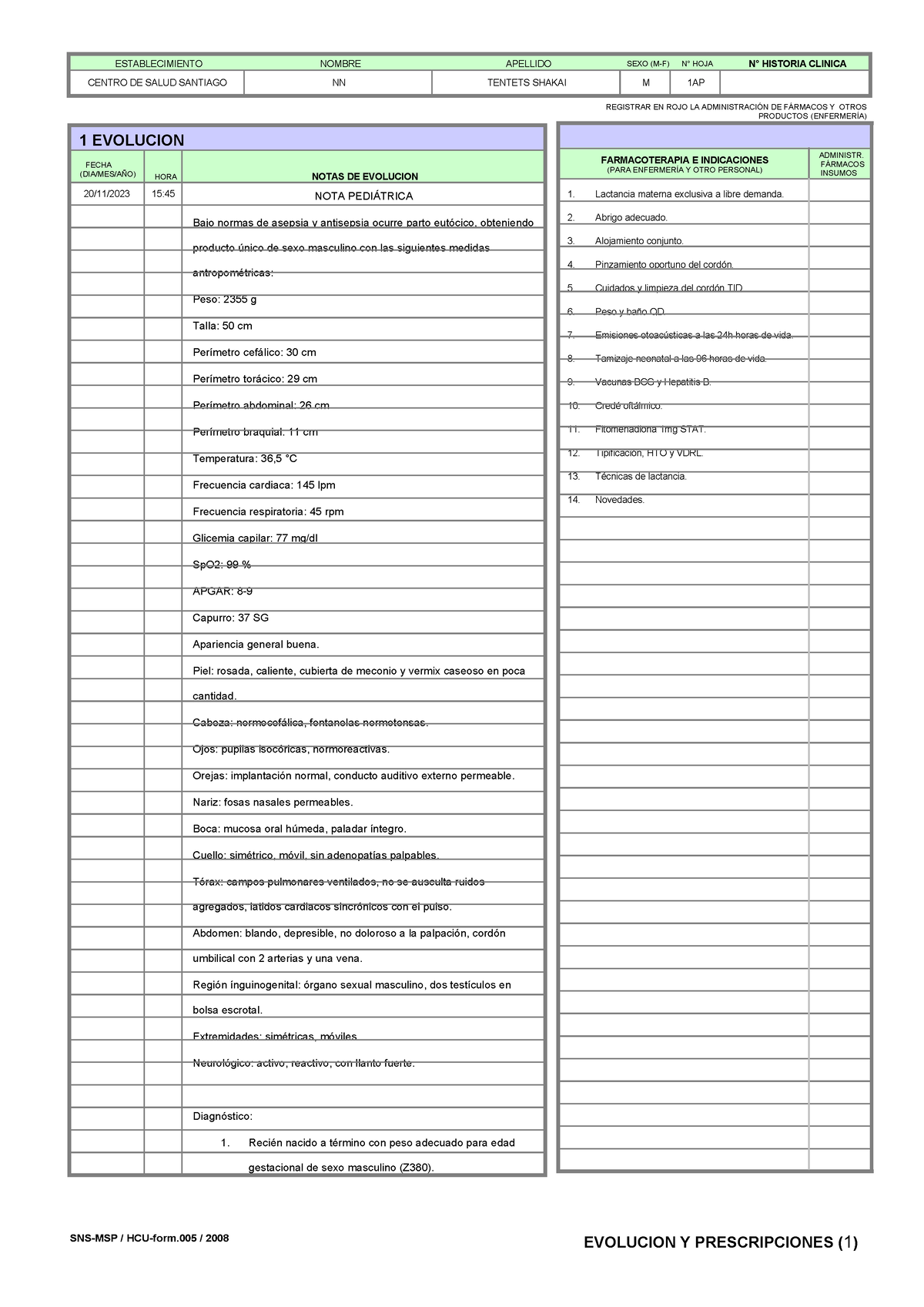 POST Parto Evolucion - SNS-MSP / HCU-form / 2008 EVOLUCION Y ...