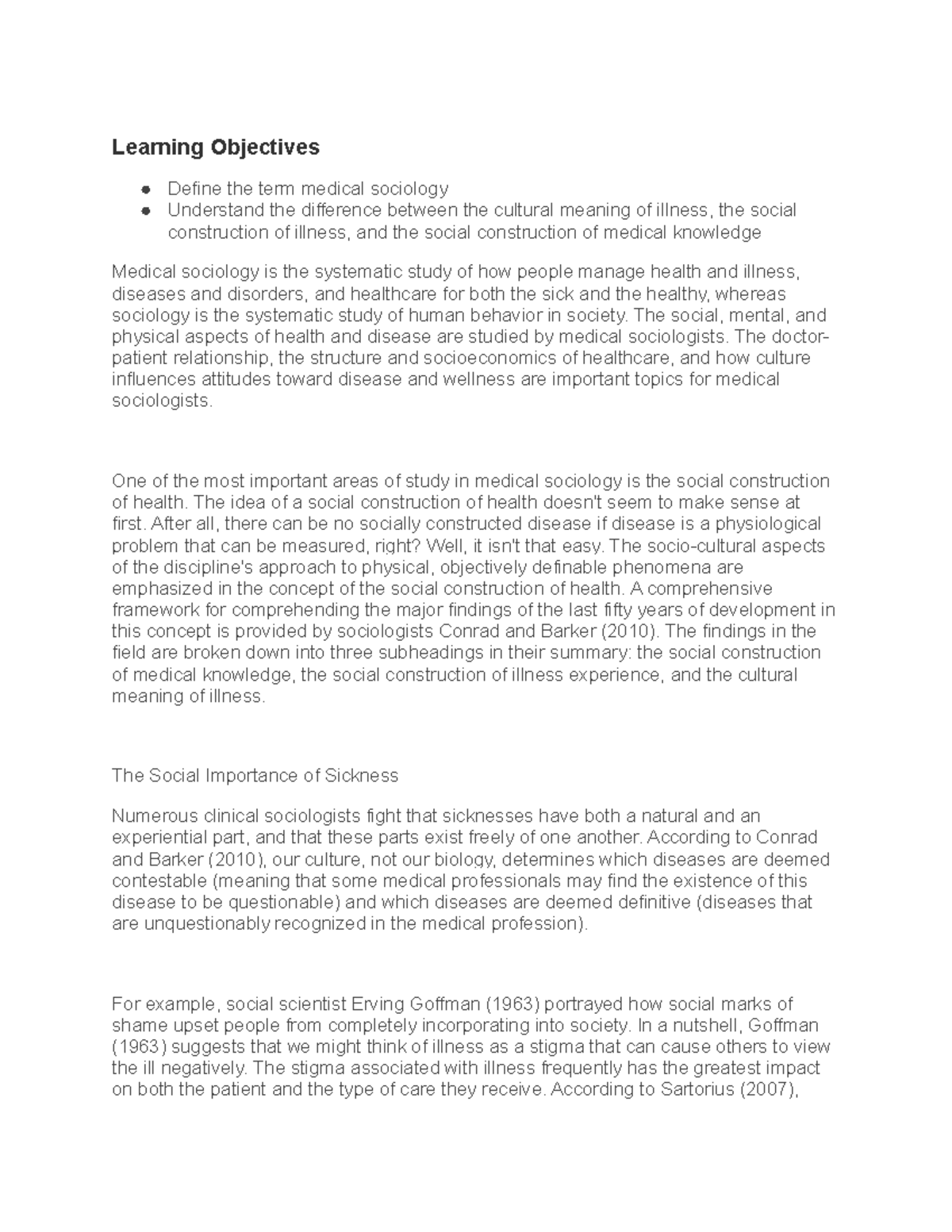 Chapter 19.1 Notes - Learning Objectives Define the term medical ...