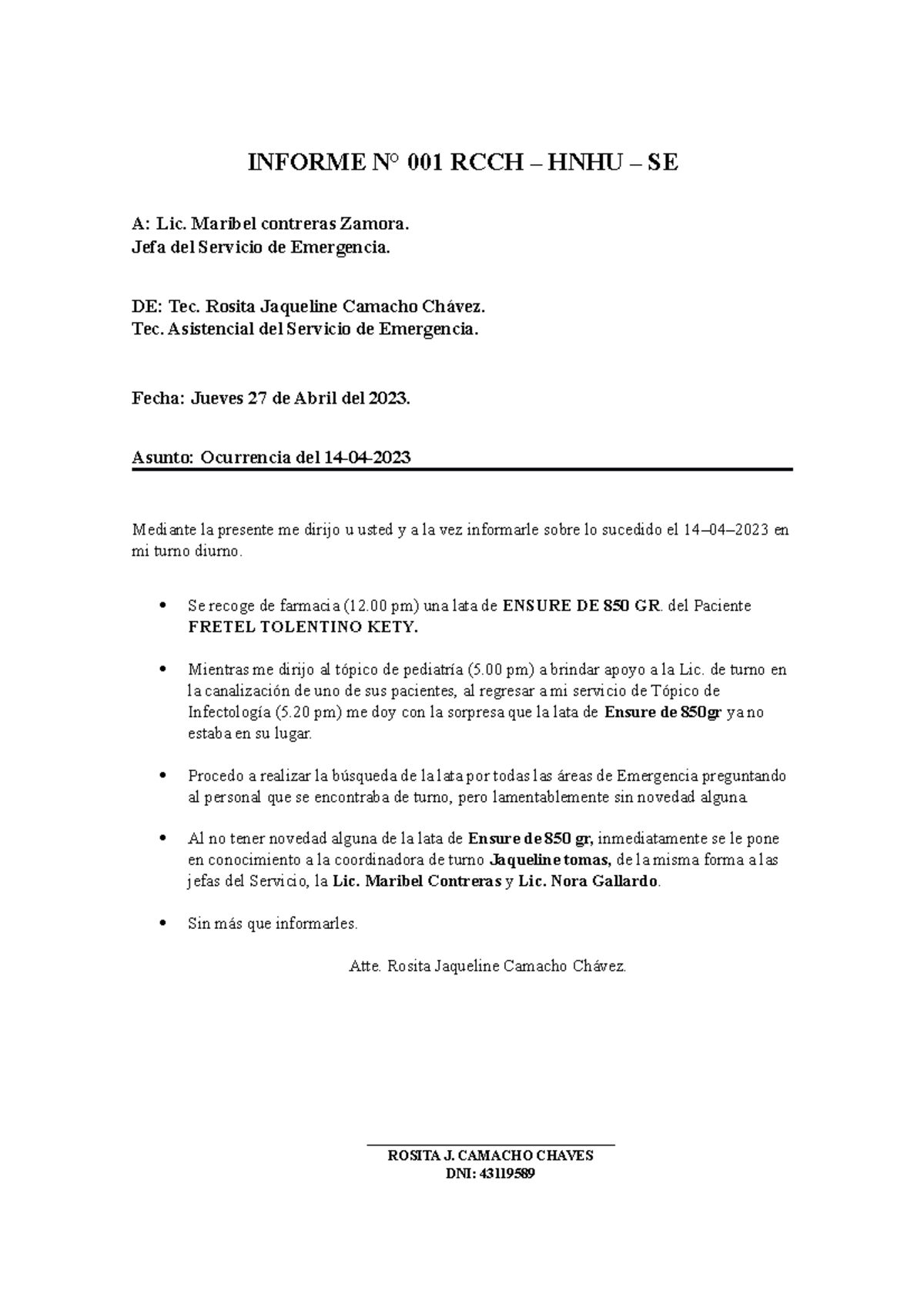 Informe Espero Te Ayude Suerte Informe Semanal N Nombre De La