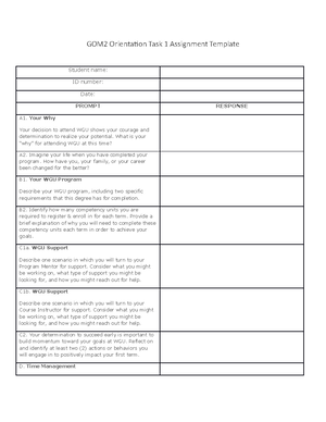 wgu orientation task assignment