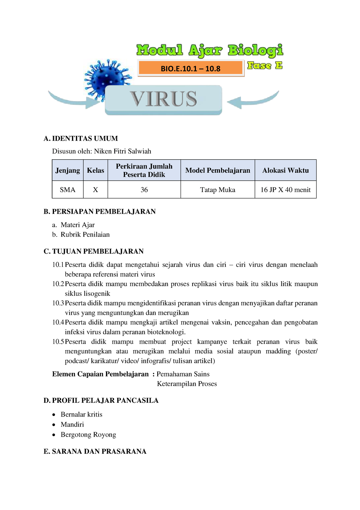 soal essay virus kelas 10 kurikulum merdeka