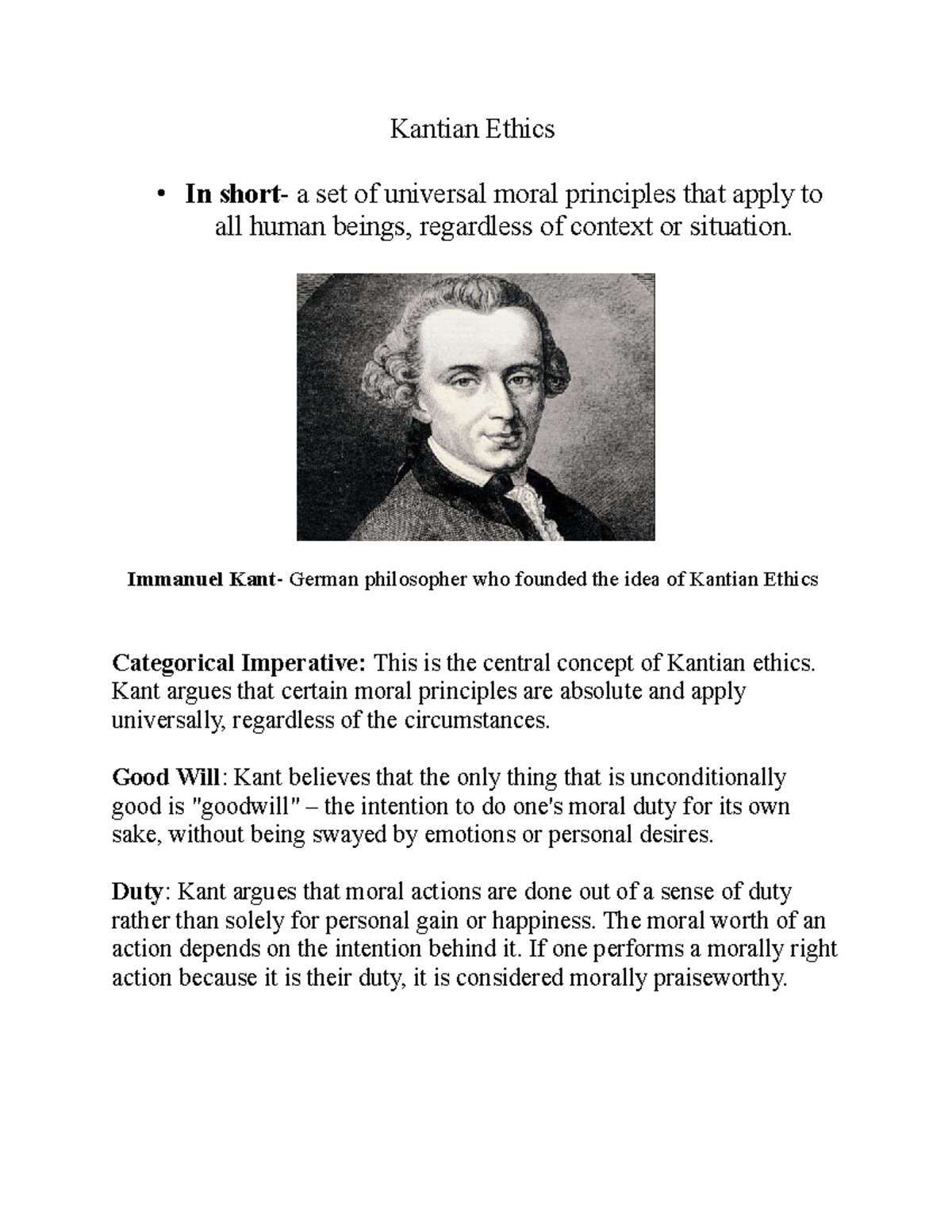 Kantian Ethics - Kantian Ethics • In Short- A Set Of Universal Moral ...