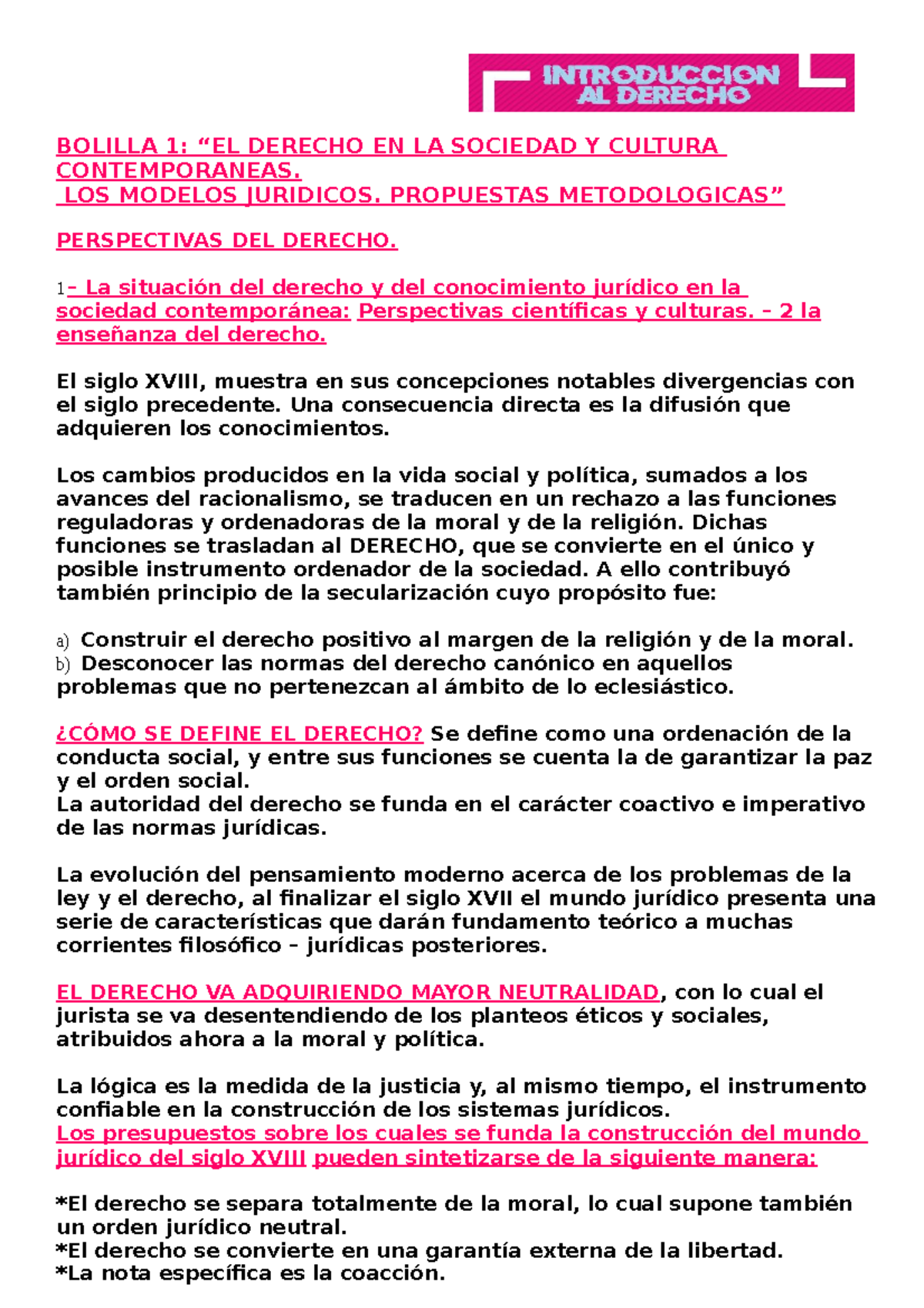 01 - Resumen Introduccion AL Derecho - Catedra B - Bolilla 1 - Lucas ...