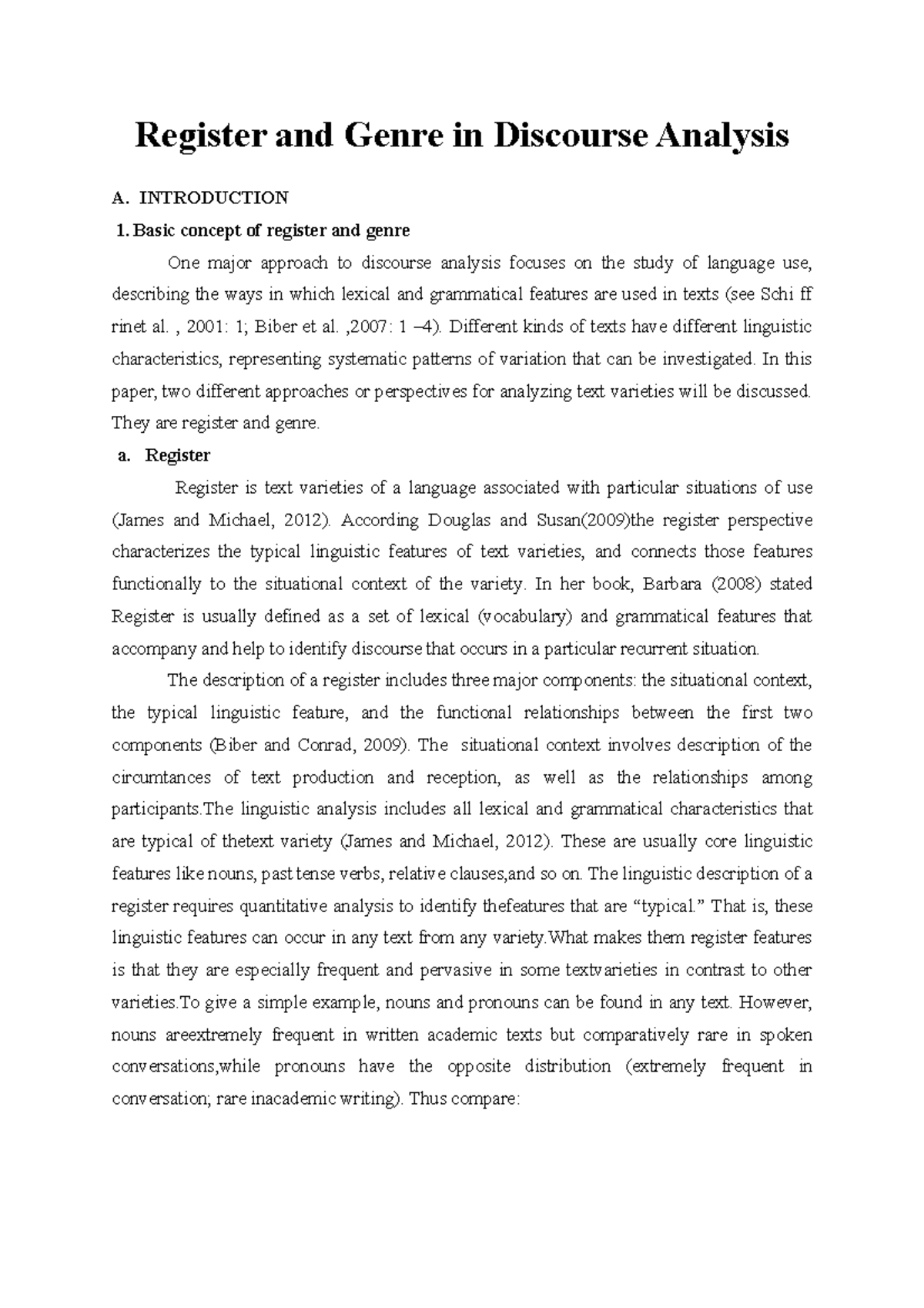 Genre In Discourse Analysis