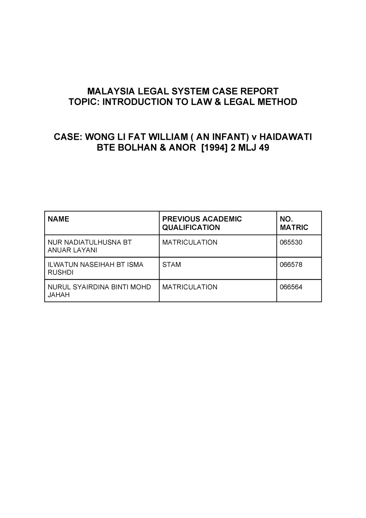 law case study in malaysia