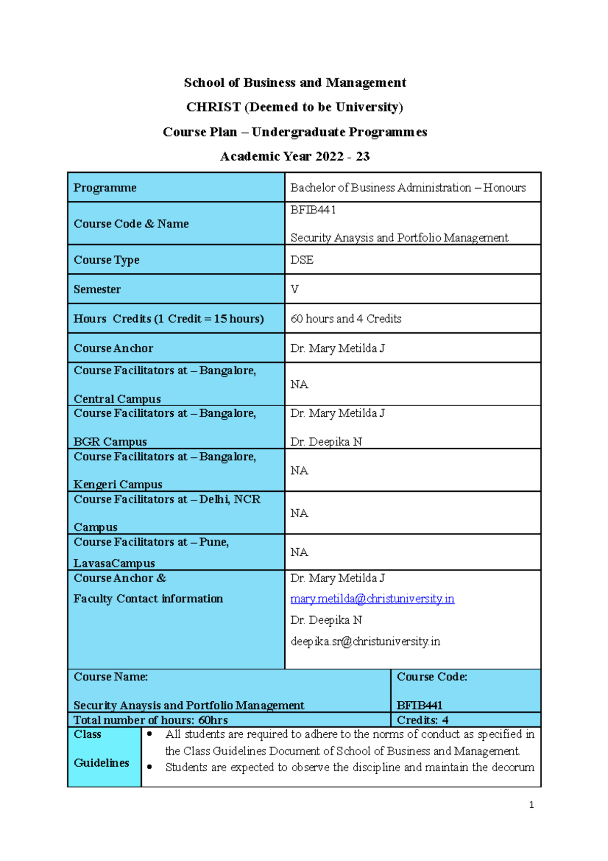 BFIB441 SAPM CP - CPP - School of Business and Management CHRIST ...