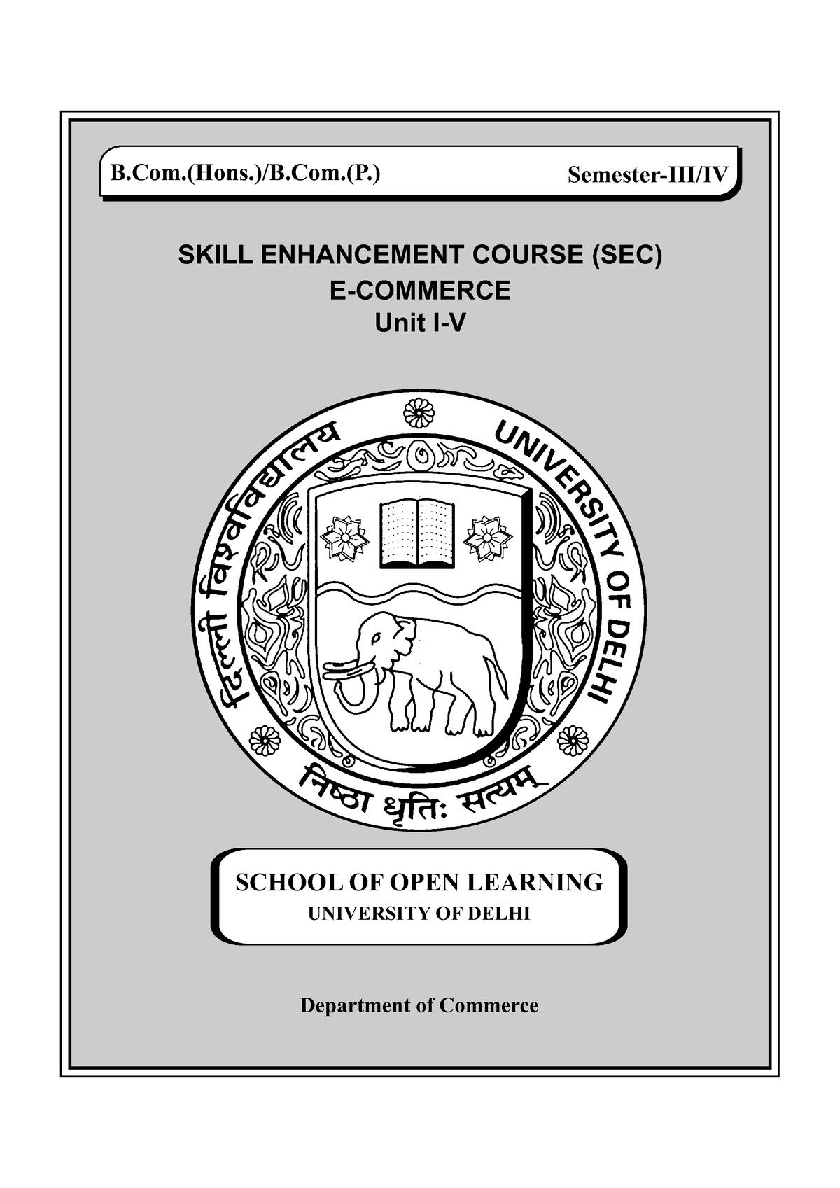 EComm 4 - E-commerce - B.(Hons.)/B.(P.) SKILL ENHANCEMENT COURSE (SEC ...