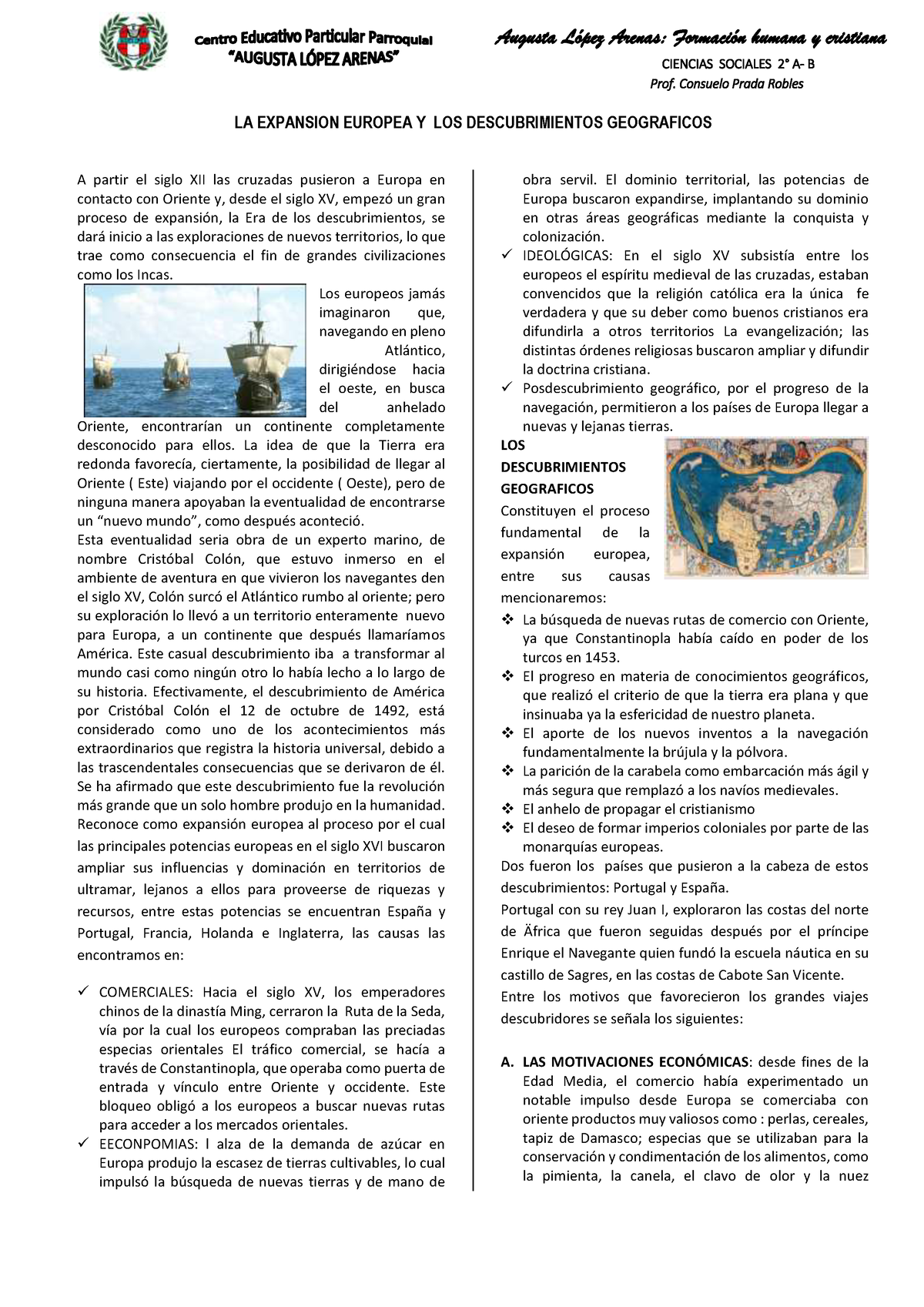 Expedicion Europea- Descubrimientos Geograficos - CIENCIAS SOCIALES 2∞ ...