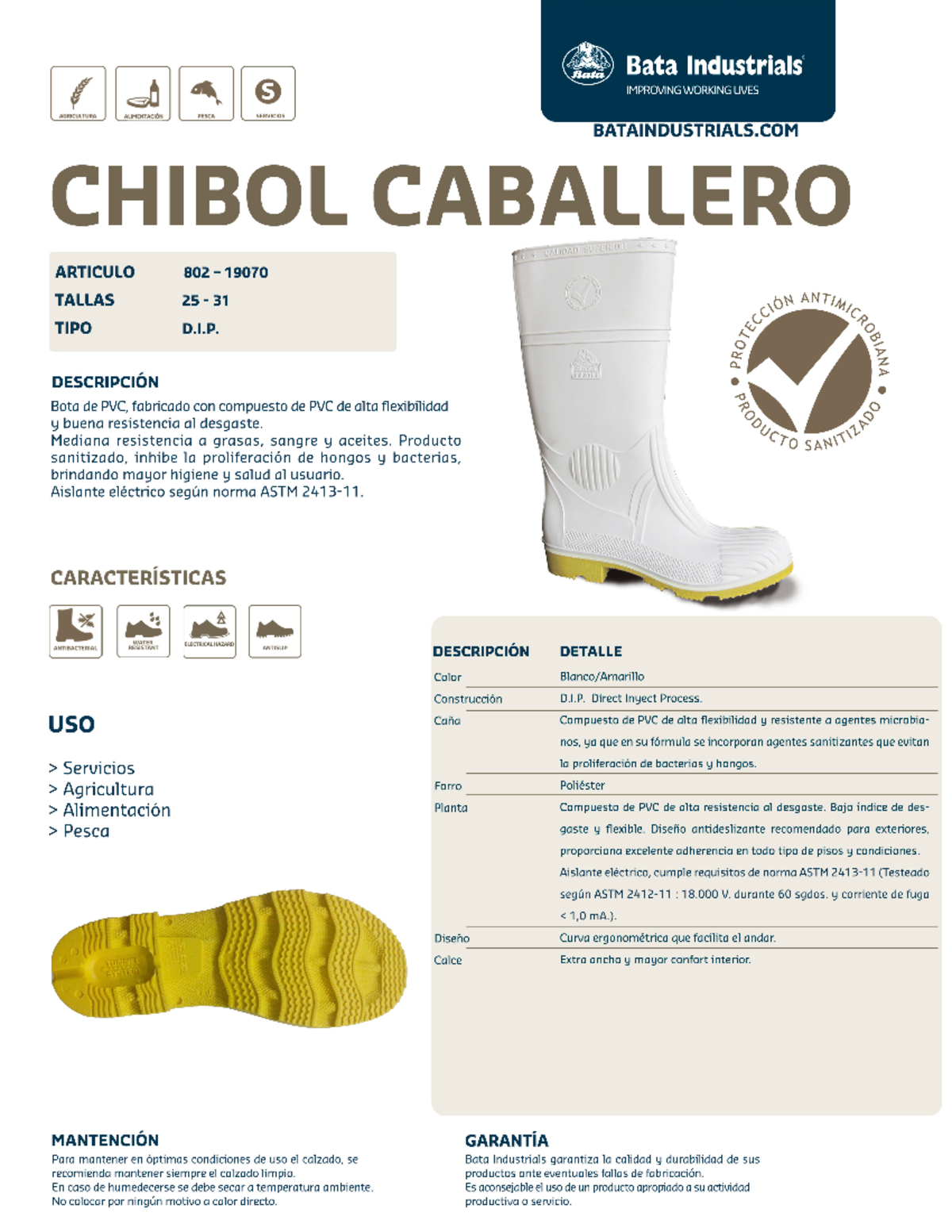 BOTA Blanca PVC Chibol Caballero - fundamentos matematicos - Studocu
