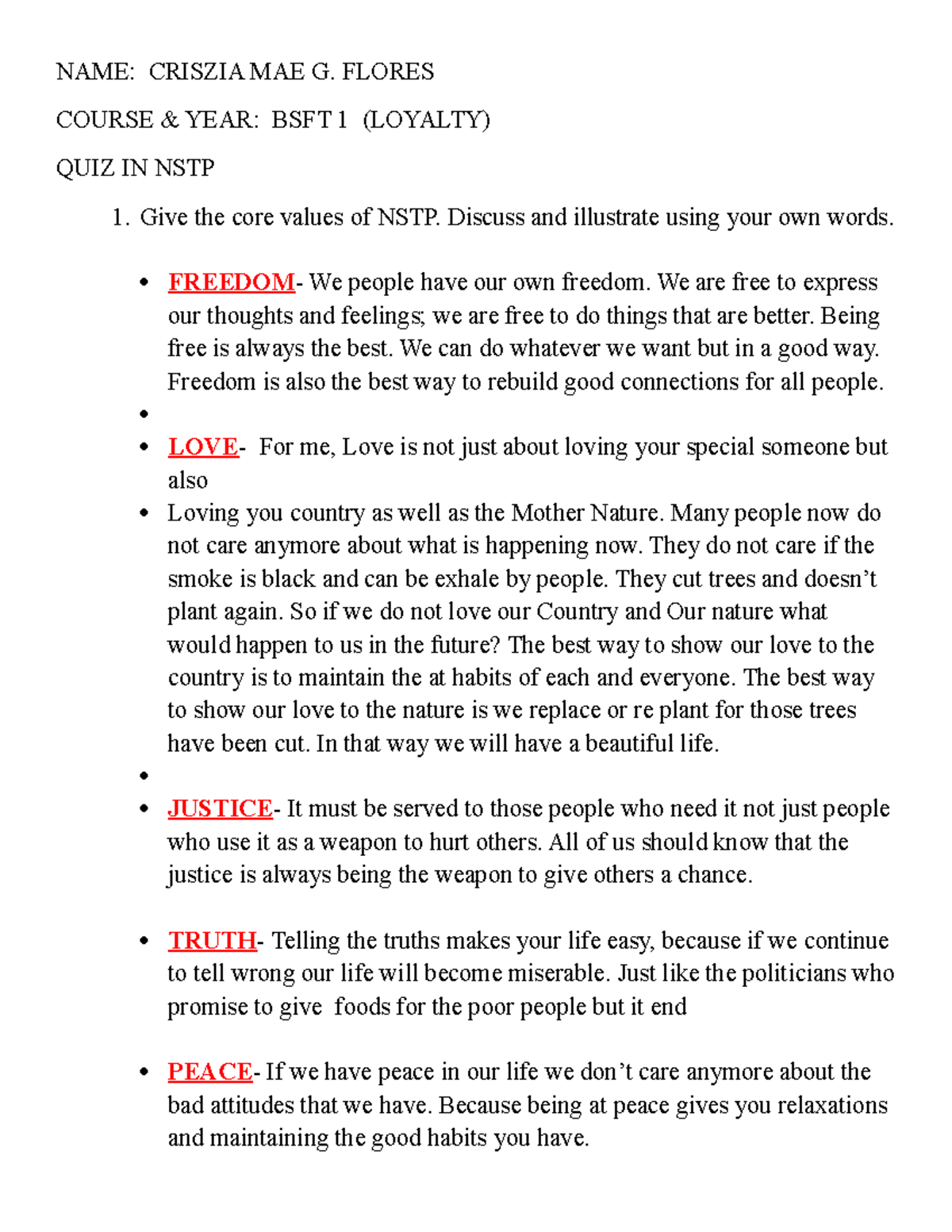 QUIZ IN NSTP - QUIZ IN NSTP - NSTP - Community Emmersion - Studocu