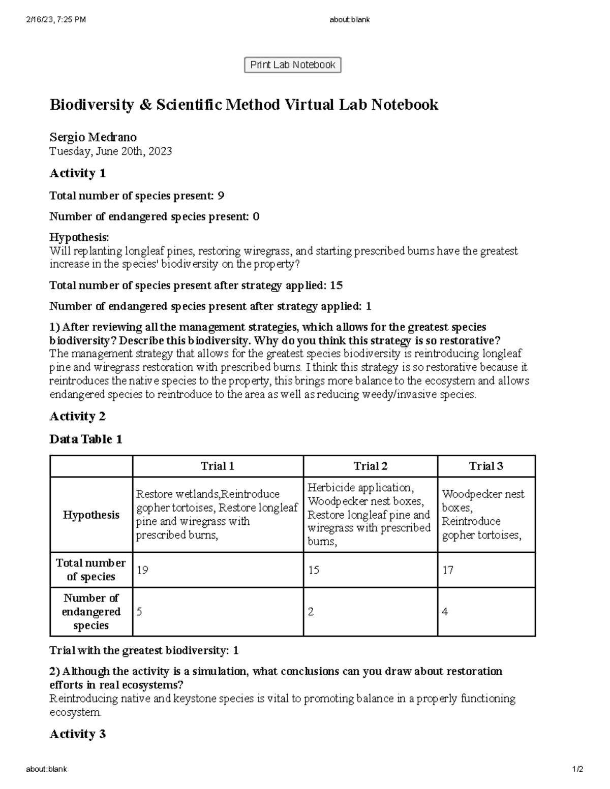 Week 1 Lab Notebook - 2/16/23, 7:25 PM about:blank about:blank 1/ Print ...