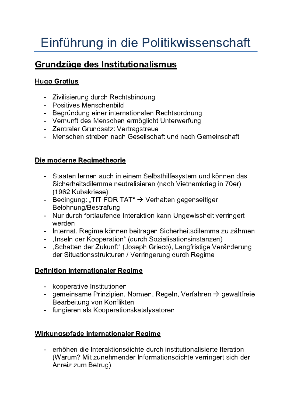 Grundzüge des Institutionalismus Einführung in die