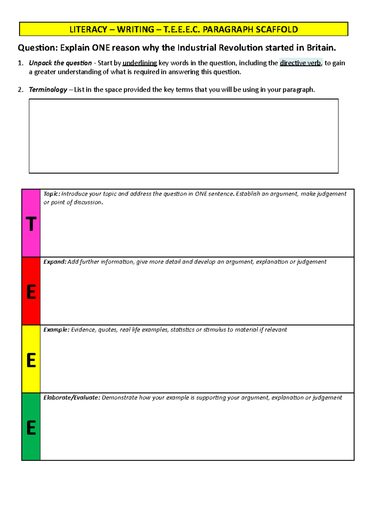 Teeec scaffold - Why the Revolution started in Britain (1)-1 - LITERACY ...