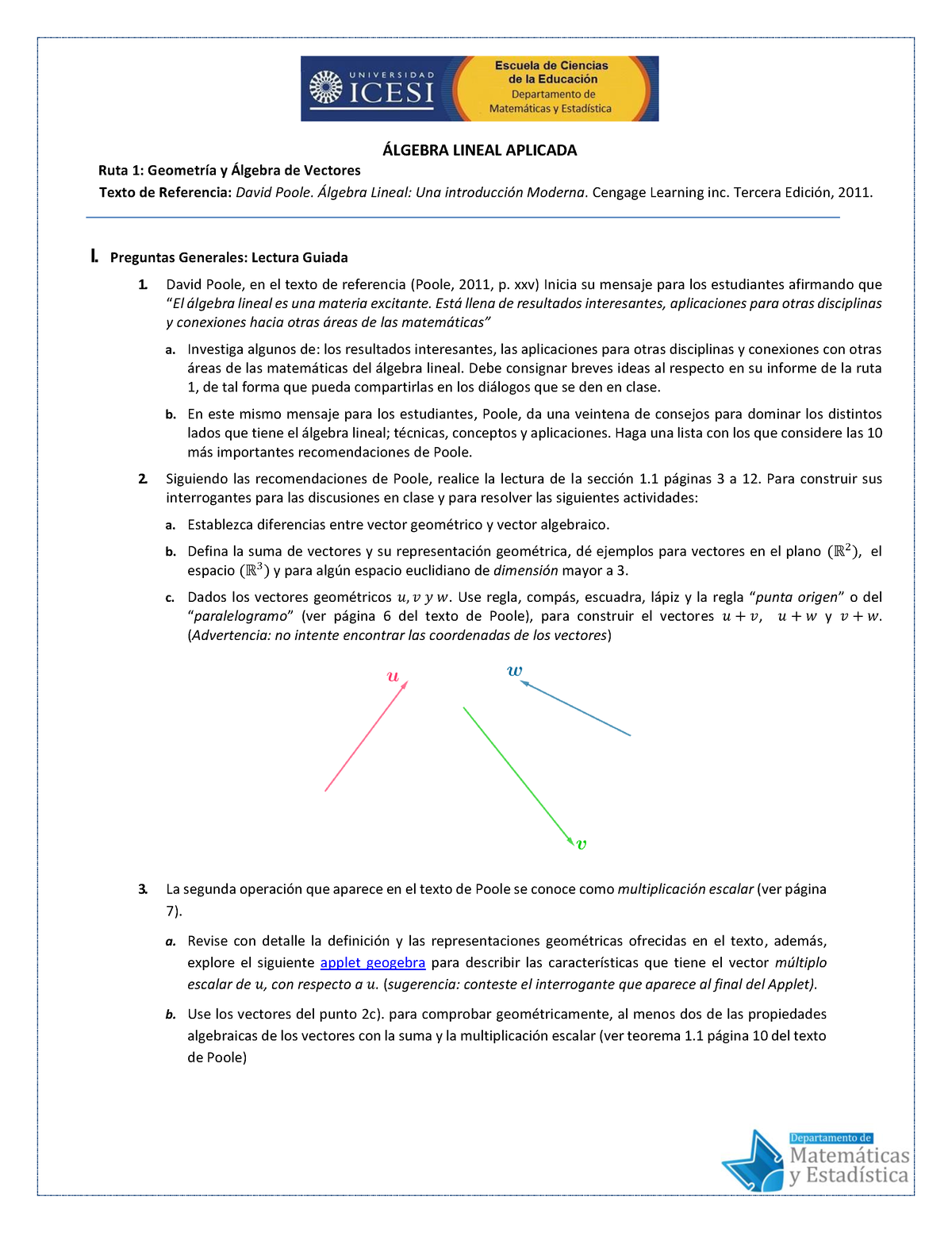 Geometría Y Álgebra De Vectores - ¡LGEBRA LINEAL APLICADA Ruta 1 ...