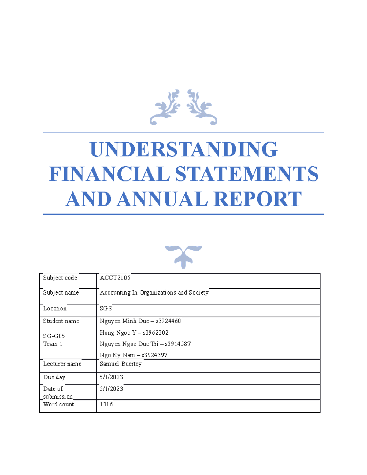 Asm3a acct SG-05 Team 1 - accounting asm 3a - UNDERSTANDING FINANCIAL ...