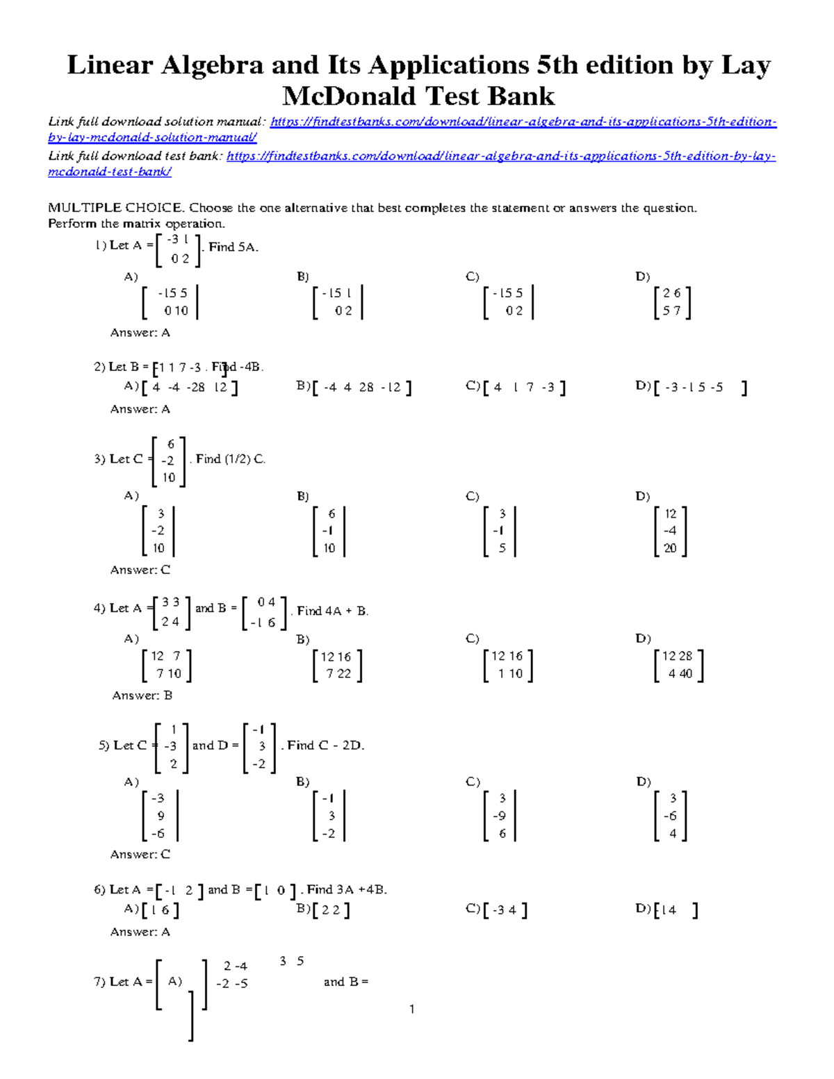 397293895 Linear Algebra and Its Applications 5th Edition by Lay Mc ...