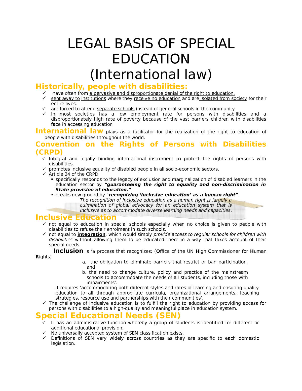 Legal Basis OF Special Education LEGAL BASIS OF SPECIAL EDUCATION 