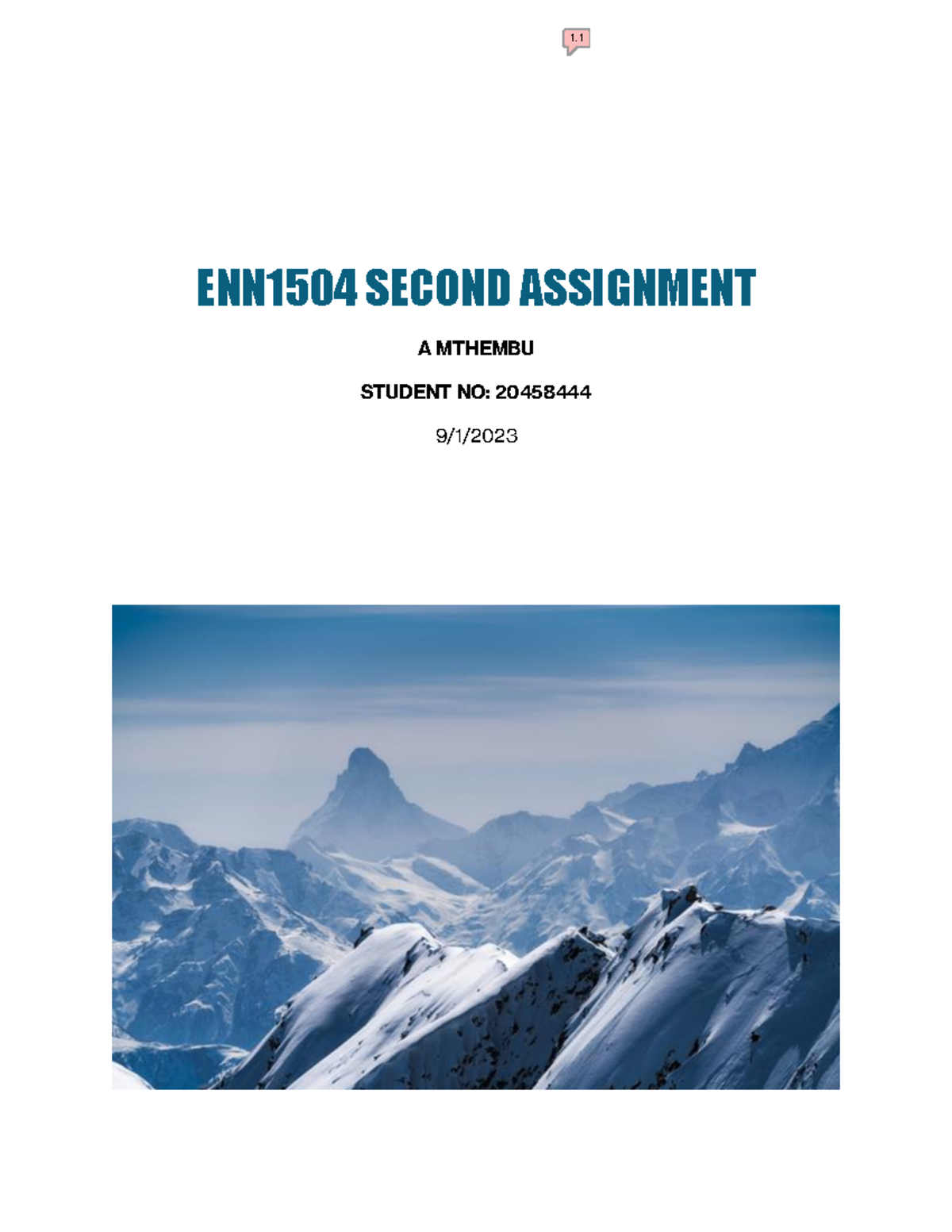 UNISA ASSIGNMENT - ENN1504 SECOND ASSIGNMENT ####### A MTHEMBU ...