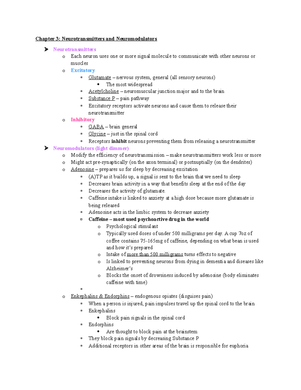 Neurotransmitters And Neuromodulators - Caffeine Intake Is Linked To ...