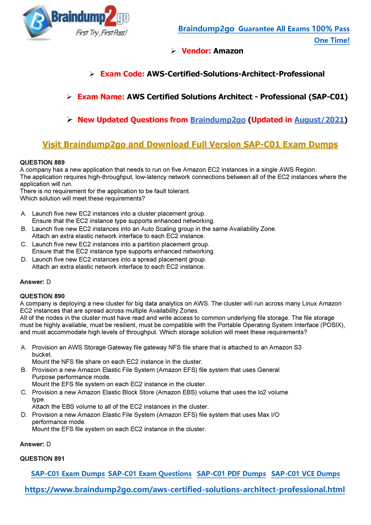 Latest SAP-C01 Exam Pdf