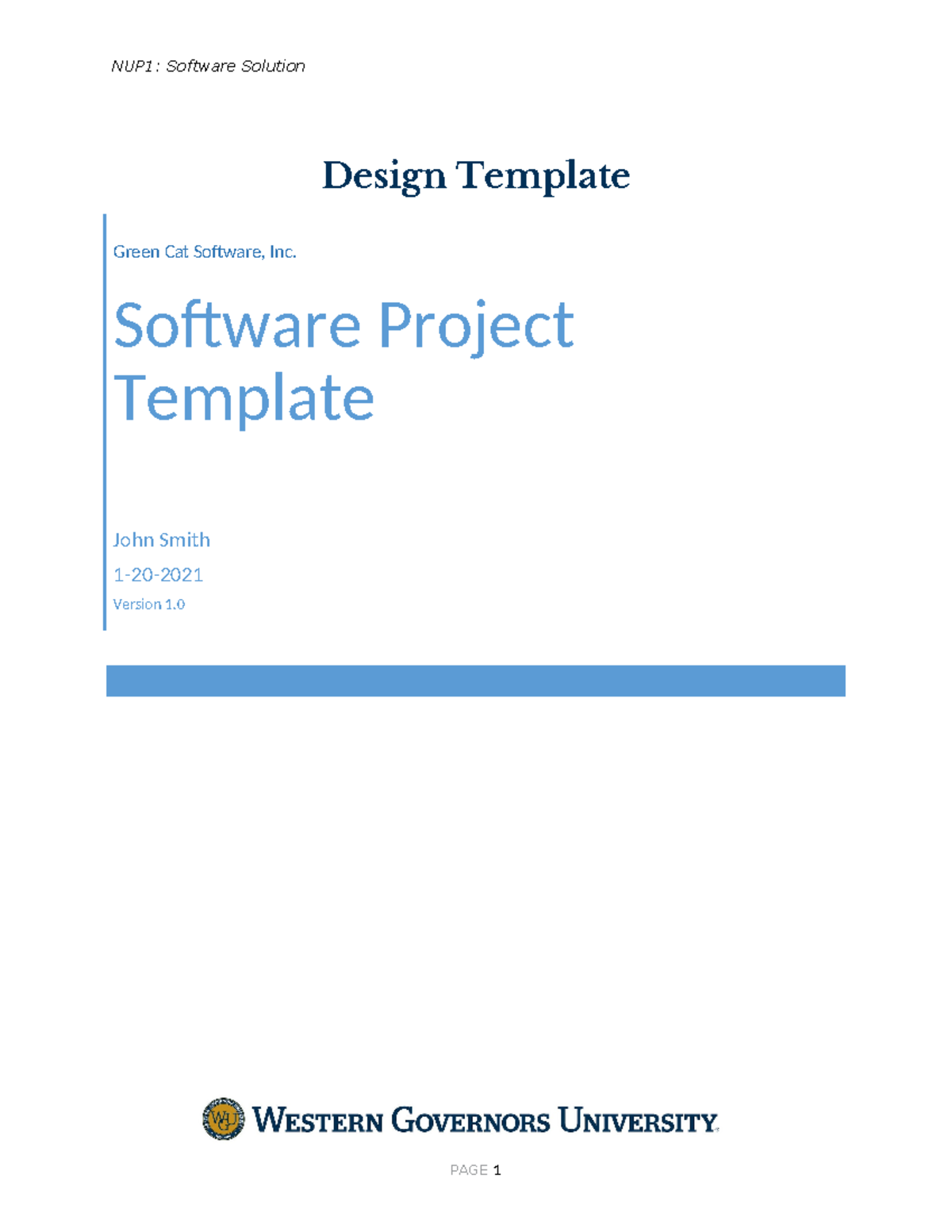 C188 - Software Engineering Proposal - NUP1: Software Solution Design ...