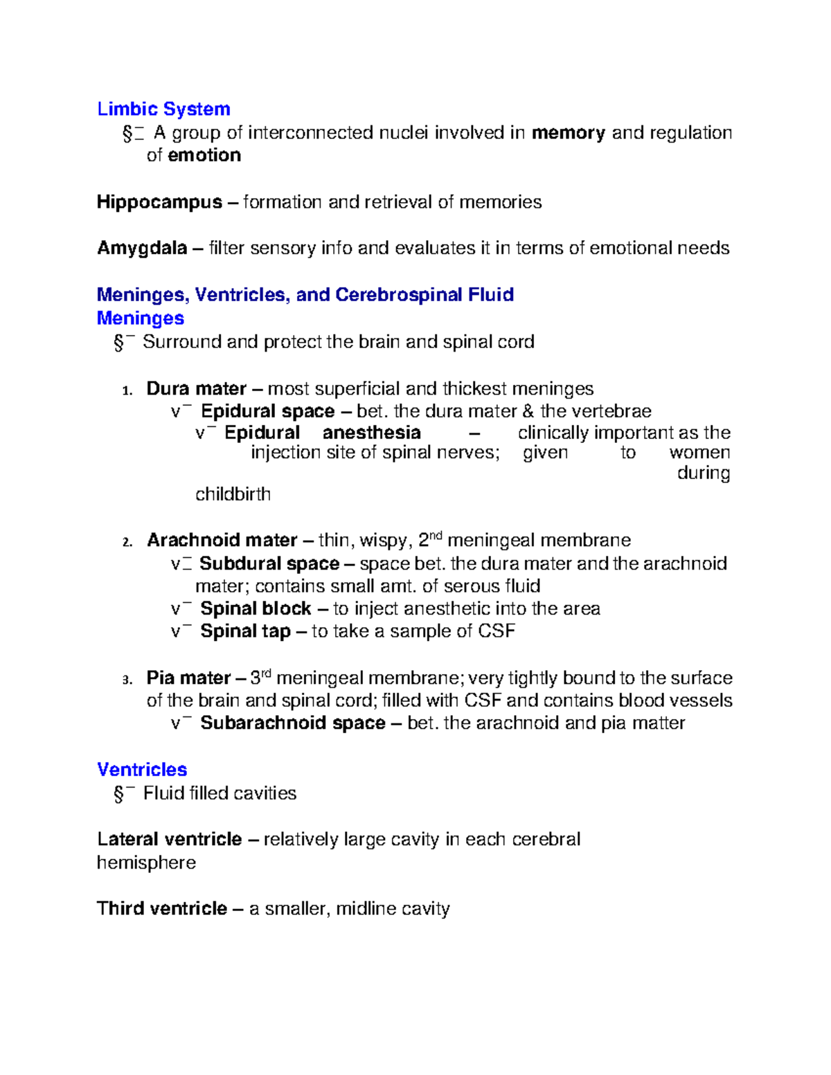 Limbic System - summary - Limbic System § A group of interconnected ...