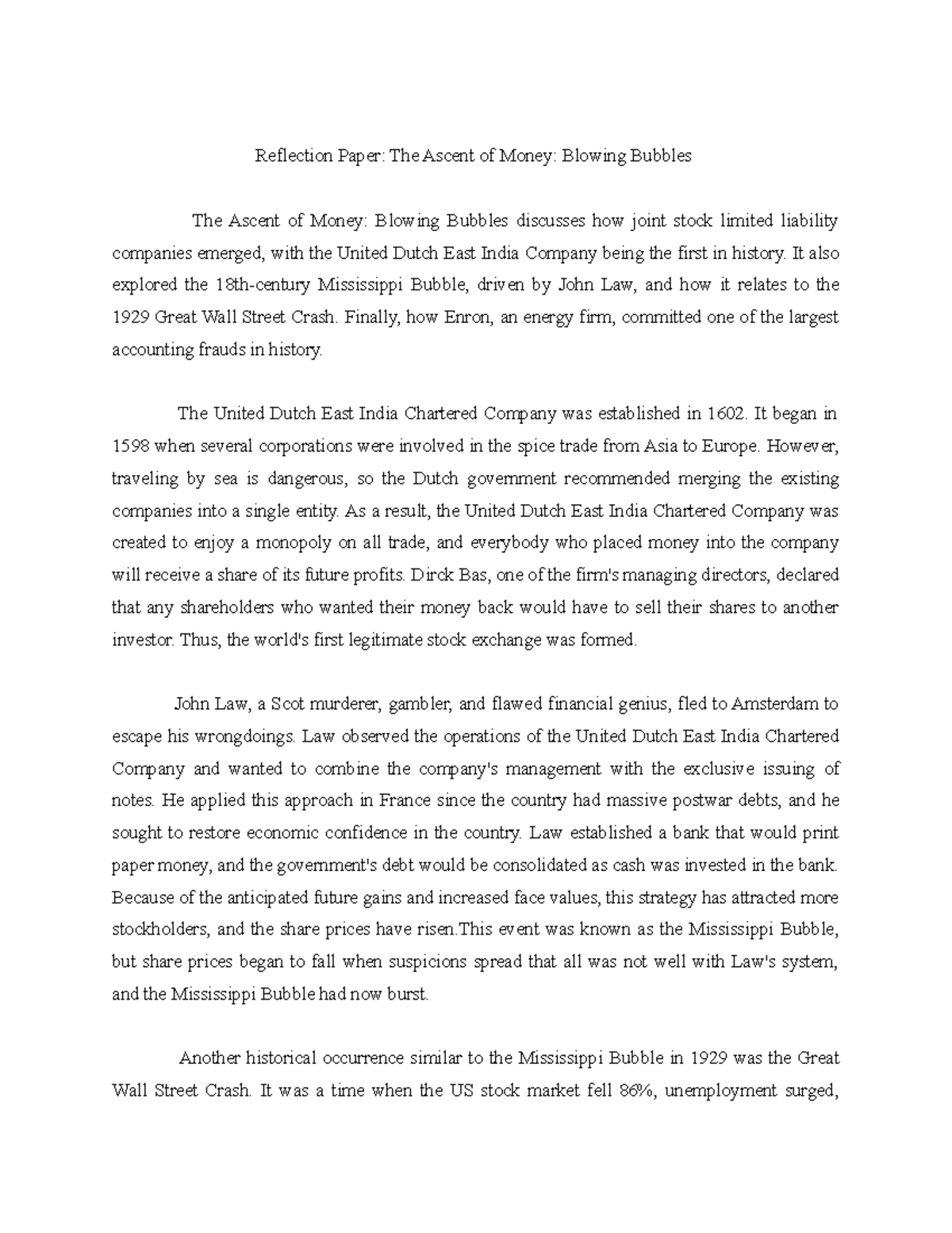 The Ascent of Money Blowing Bubbles It also explored the 18thcentury