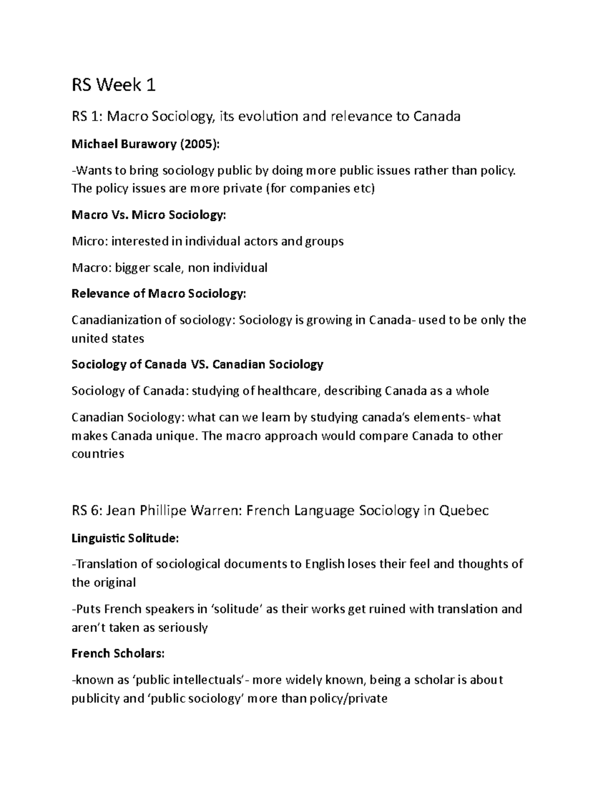 Macro Sociology Study Notes - summary of textbook - RS Week 1 RS 1 ...