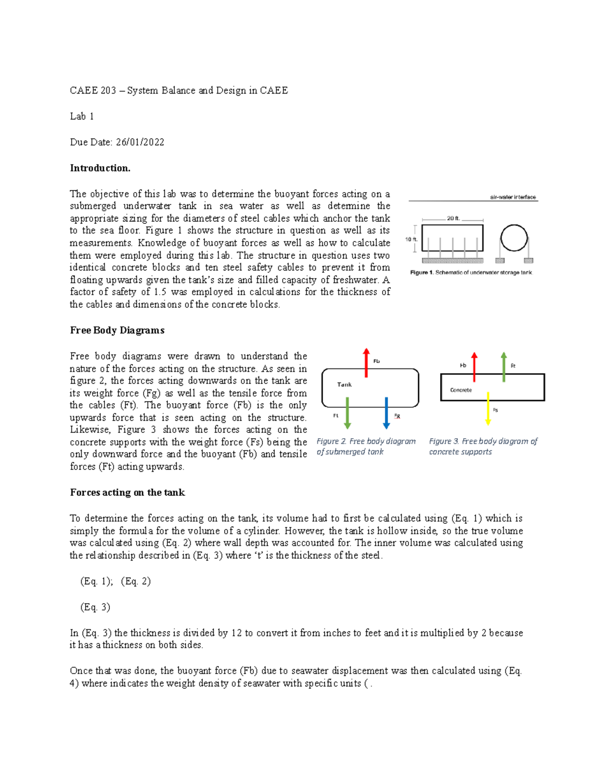 Lab1 Copy - Lab 1 Solutions - CAEE 203 – System Balance And Design In ...