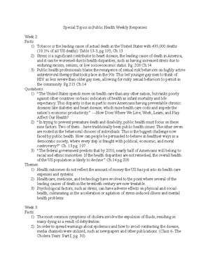 Topics of Public Health Notes - Topics of Public Health Notes 2/9: Core ...