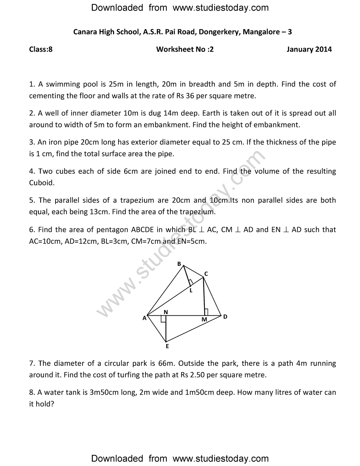 CBSE Class 8 Mathematics Revision Worksheet Accountancy Studocu