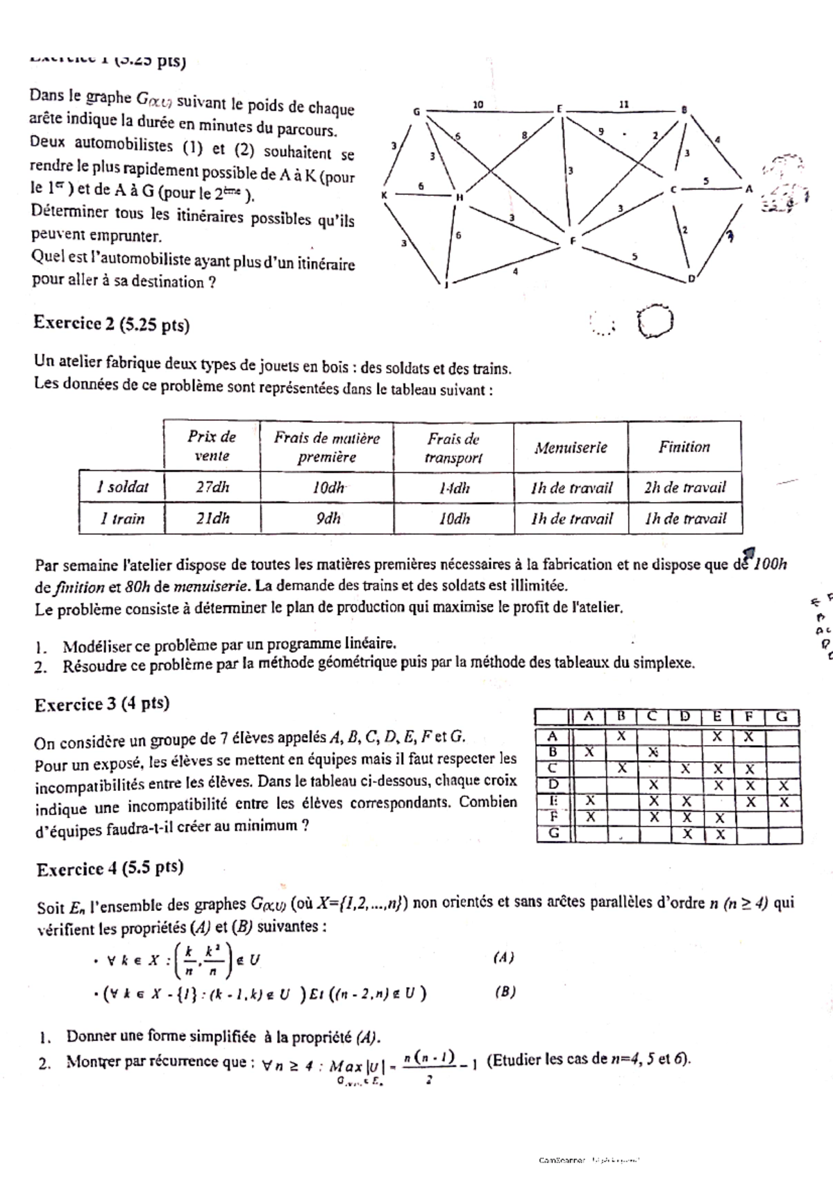 Recherche Operationnelle Exercise - Statistique Probabiliste-Recherche ...