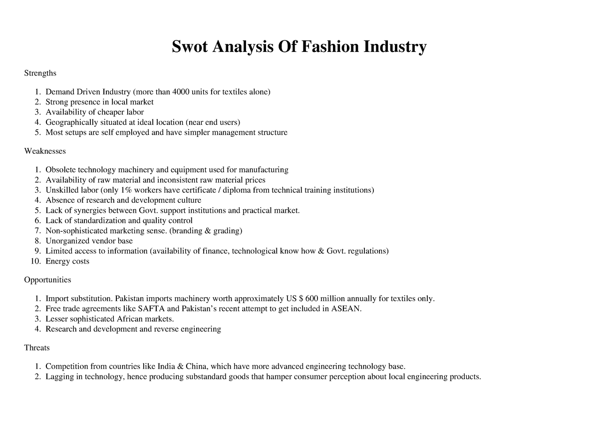 case study analysis fashion industry