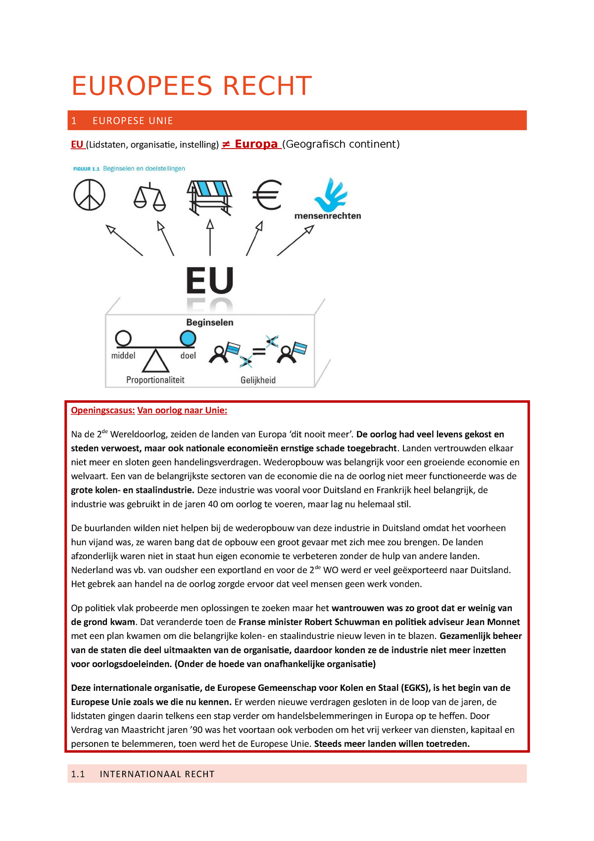 Europees Recht - Powerpoint Resume - EUROPEES RECHT 1 EUROPESE UNIE EU ...