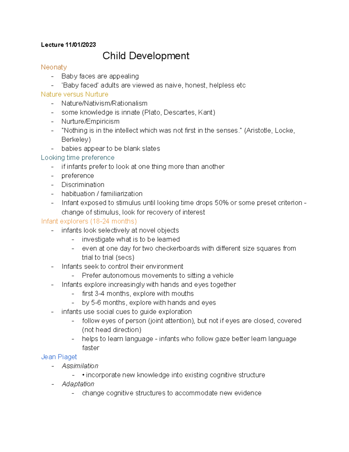 16387 Richters 11-01-23 - Lecture 11/01/ Child Development Neonaty ...
