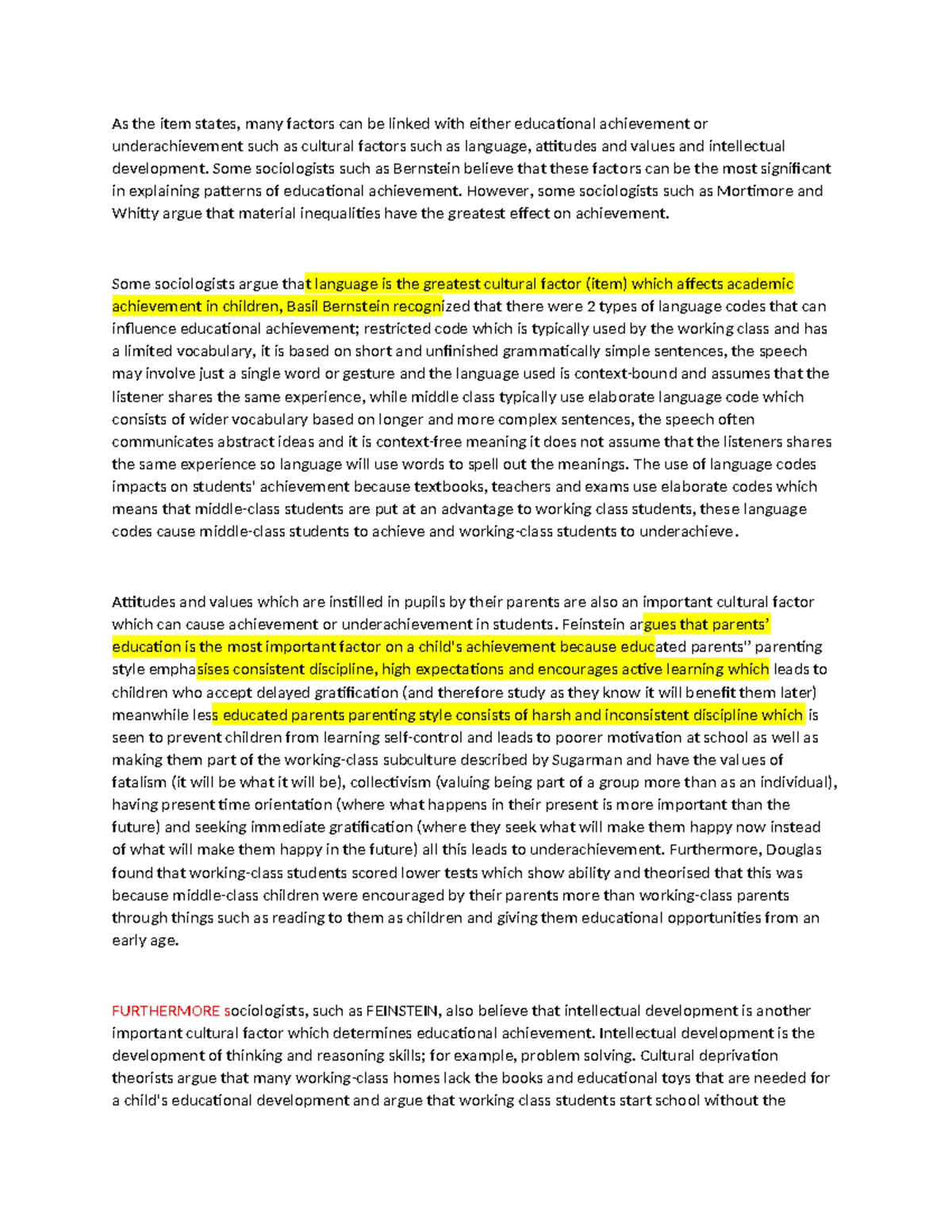 30 marker sociology - Applying material from Item B and your knowledge ...