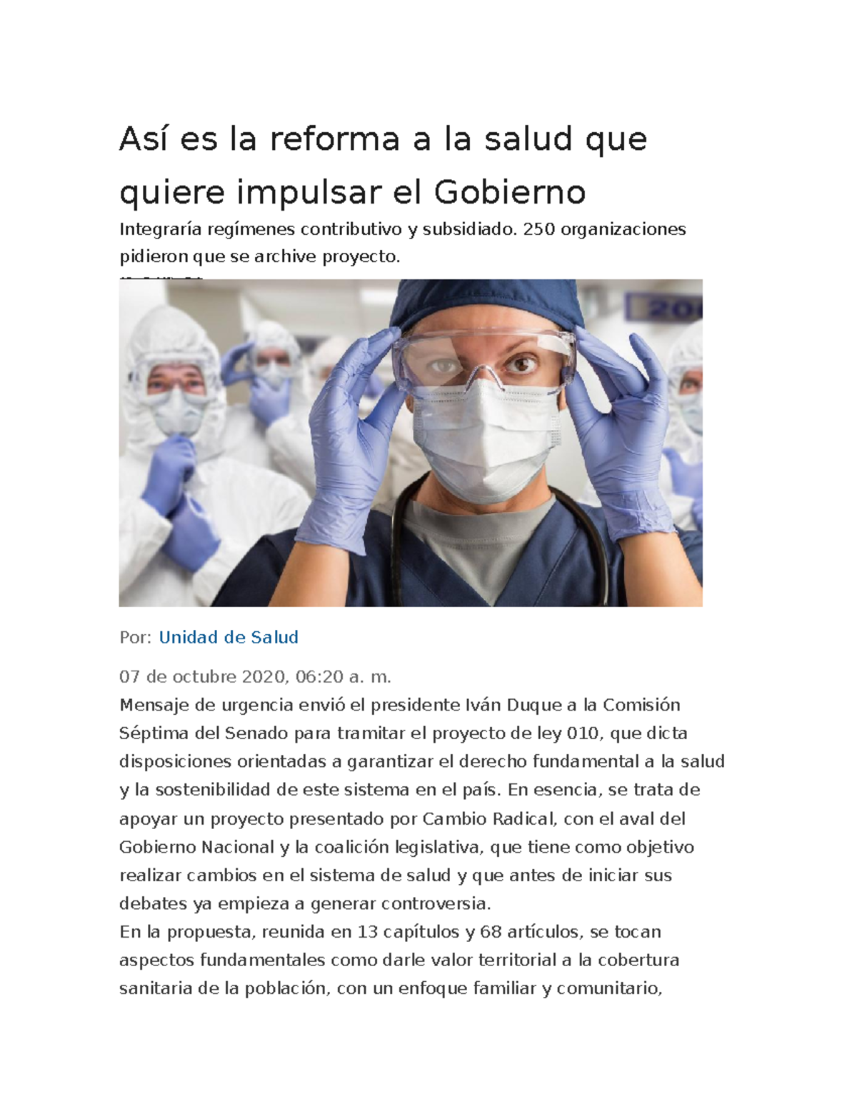 As Es La Reforma A La Salud Que Quiere Impulsar El Gobierno As Es