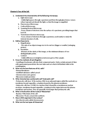 Biol 1407 Review Sheet For Exam 1 - Biol 1407 Review Sheet What Is The ...