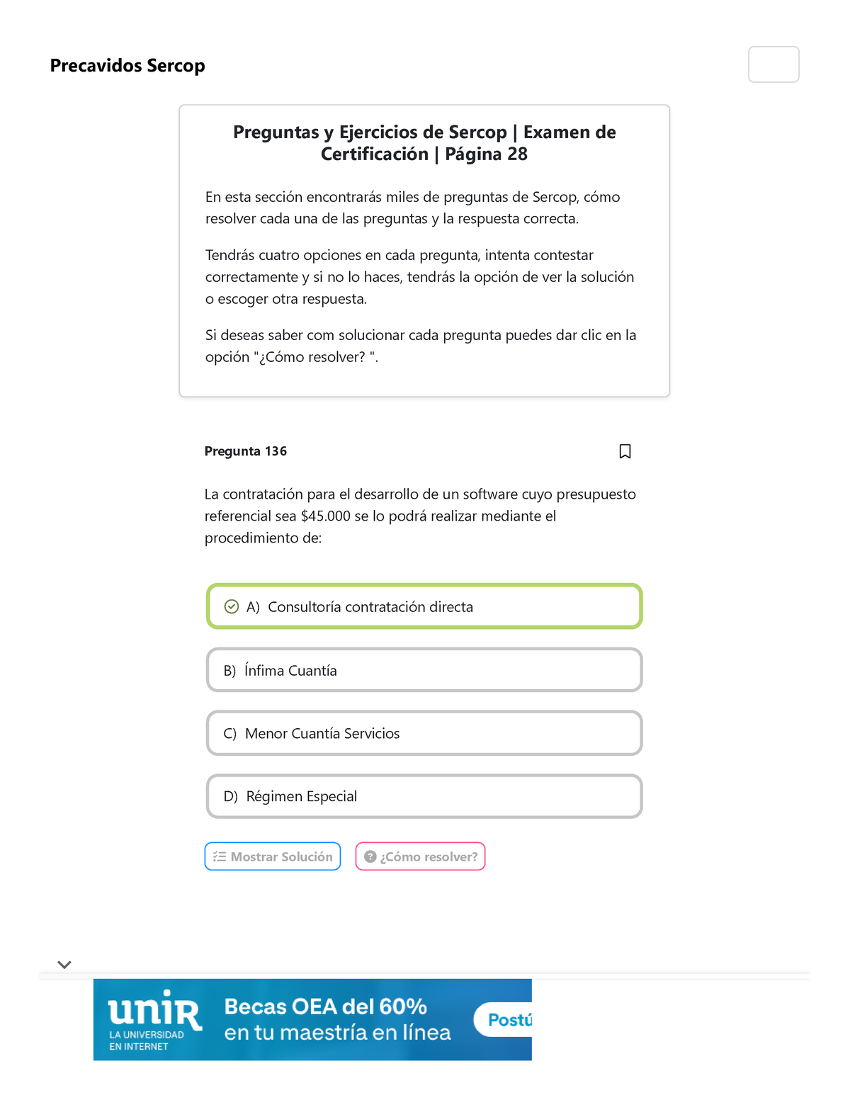 Preguntas Y Ejercicios De Sercop Examen De Certificación Página 28 ...