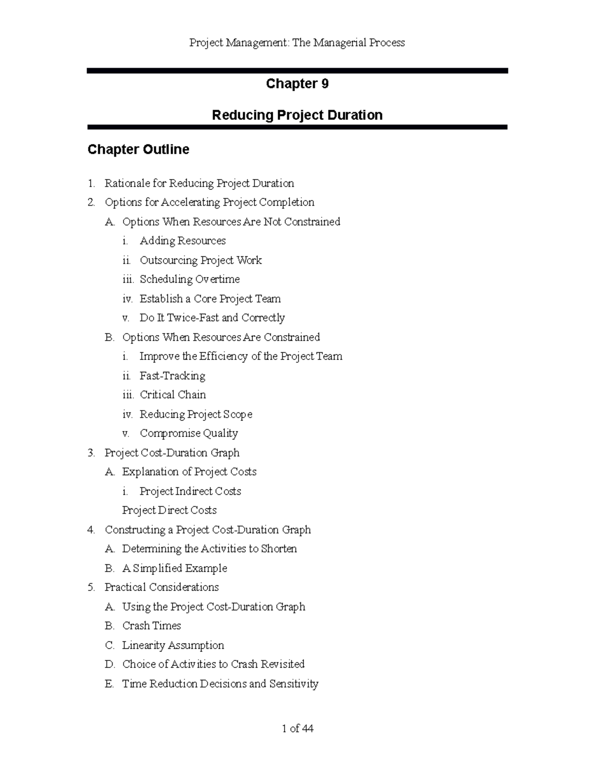 Project Management The Managerial Process Chap 09 Solution Manual ...