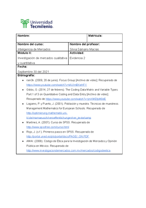 Evidencia 2 CANALES DE DISTRIBUCIÓN TECMILENIO 2022 - Nombre ...