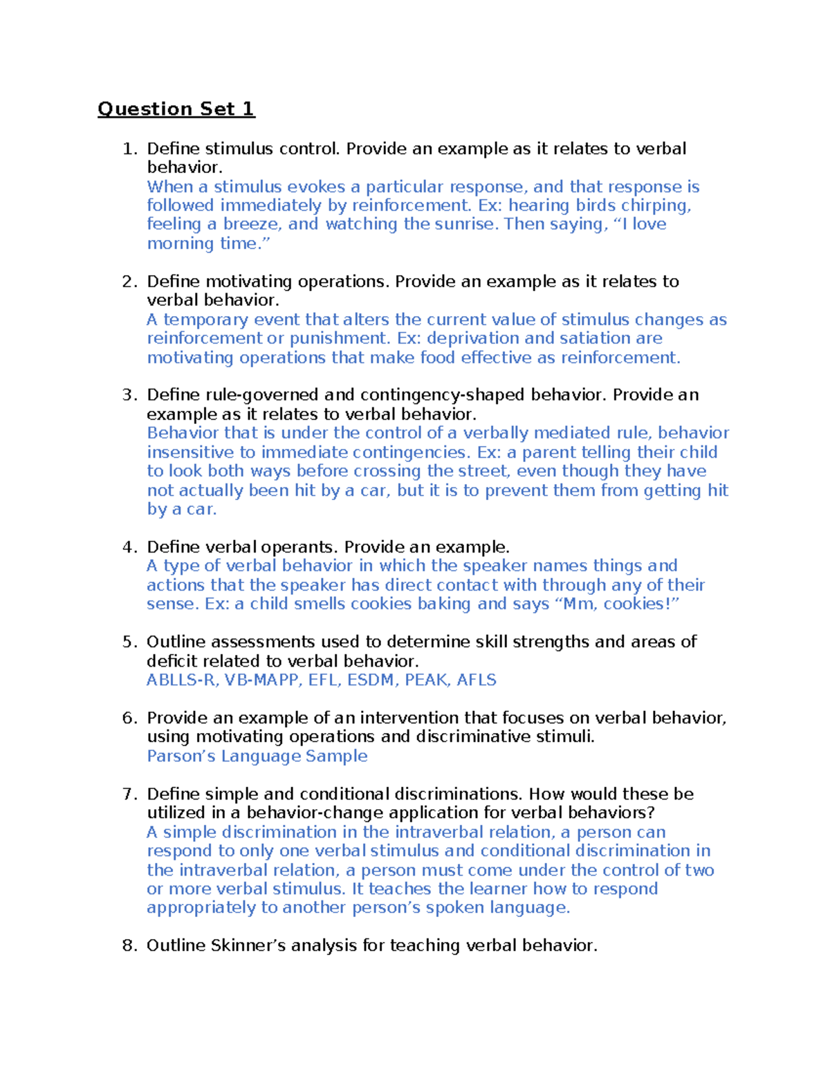 689Question Sets - Extra Credit - Question Set 1 Define stimulus ...