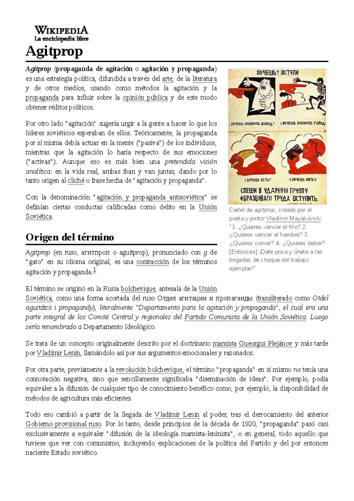 Agitprop - Cartel de agitprop, creado por el poeta y pintor Vladímir ...