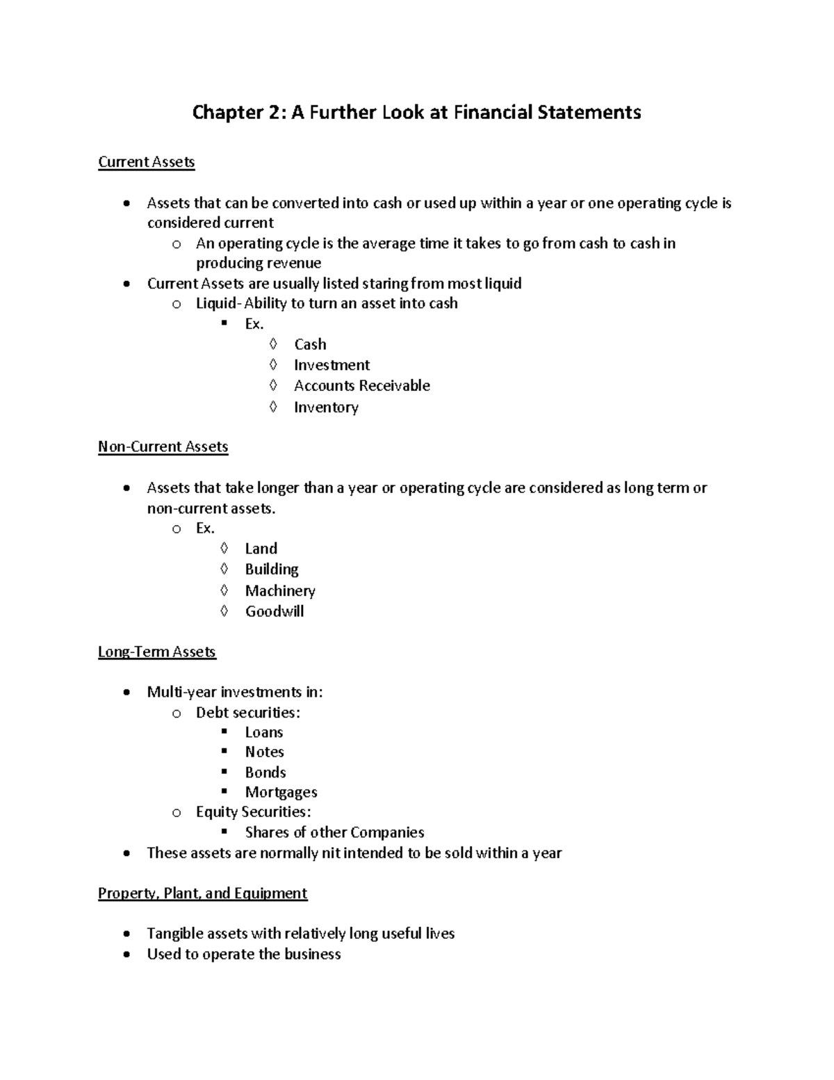 Chapter 2- A Further Look at Financial Statements - Cash Investment ...