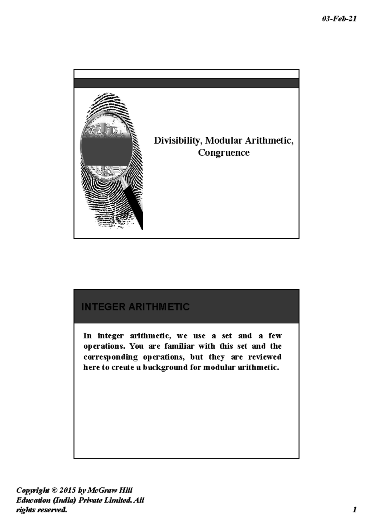 3. Mathematics of Cryptography part1 - Copyright © 2015 by McGraw Hill ...