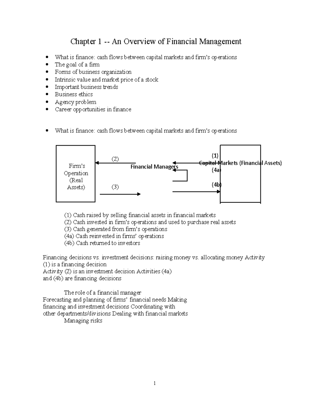 Lecture-Notes-Mid1 - Chapter 1 - An Overview Of Financial Management ...