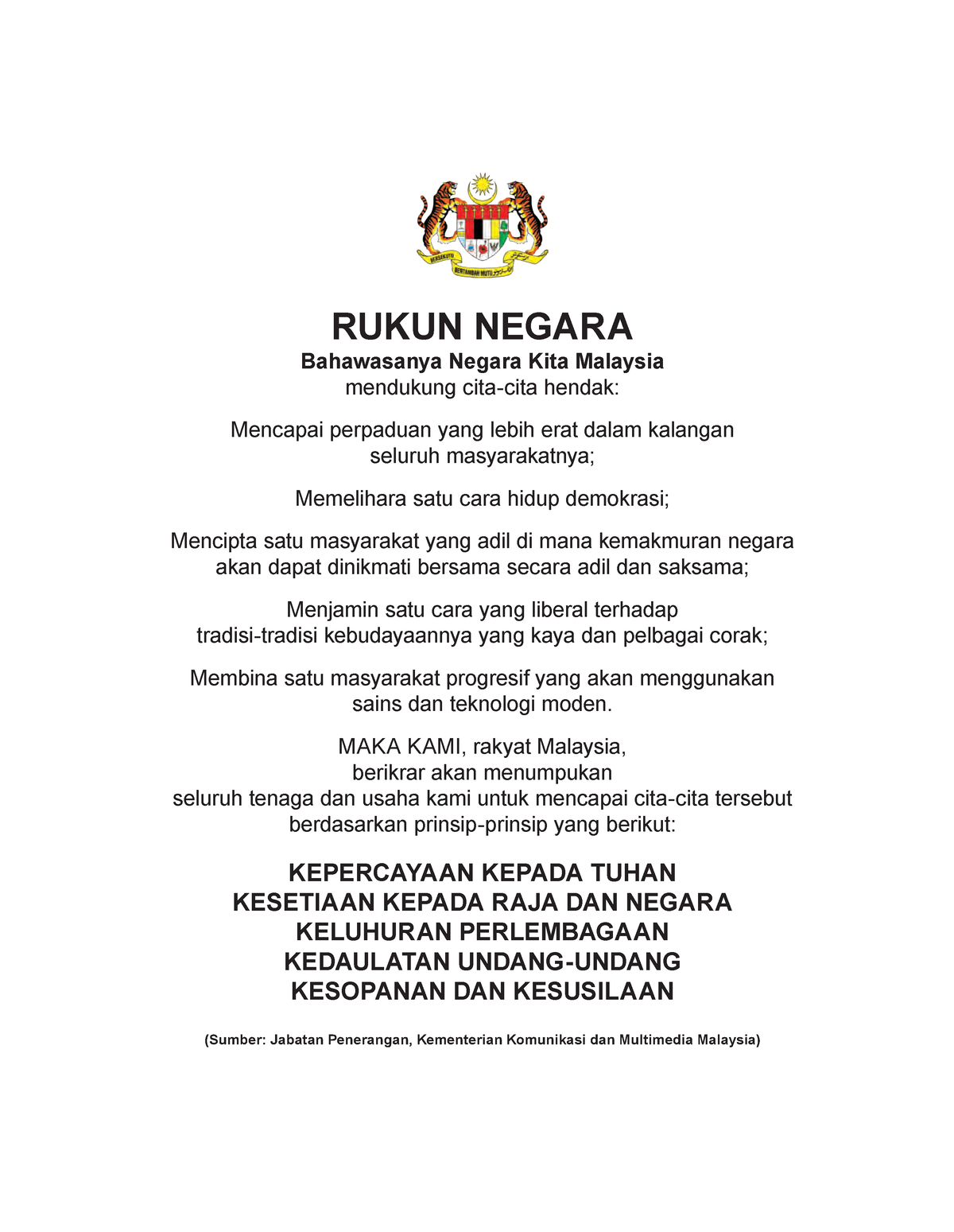 Tingkatan 2 Sejarah (Buku Teks) - RUKUN NEGARA Bahawasanya Negara Kita ...