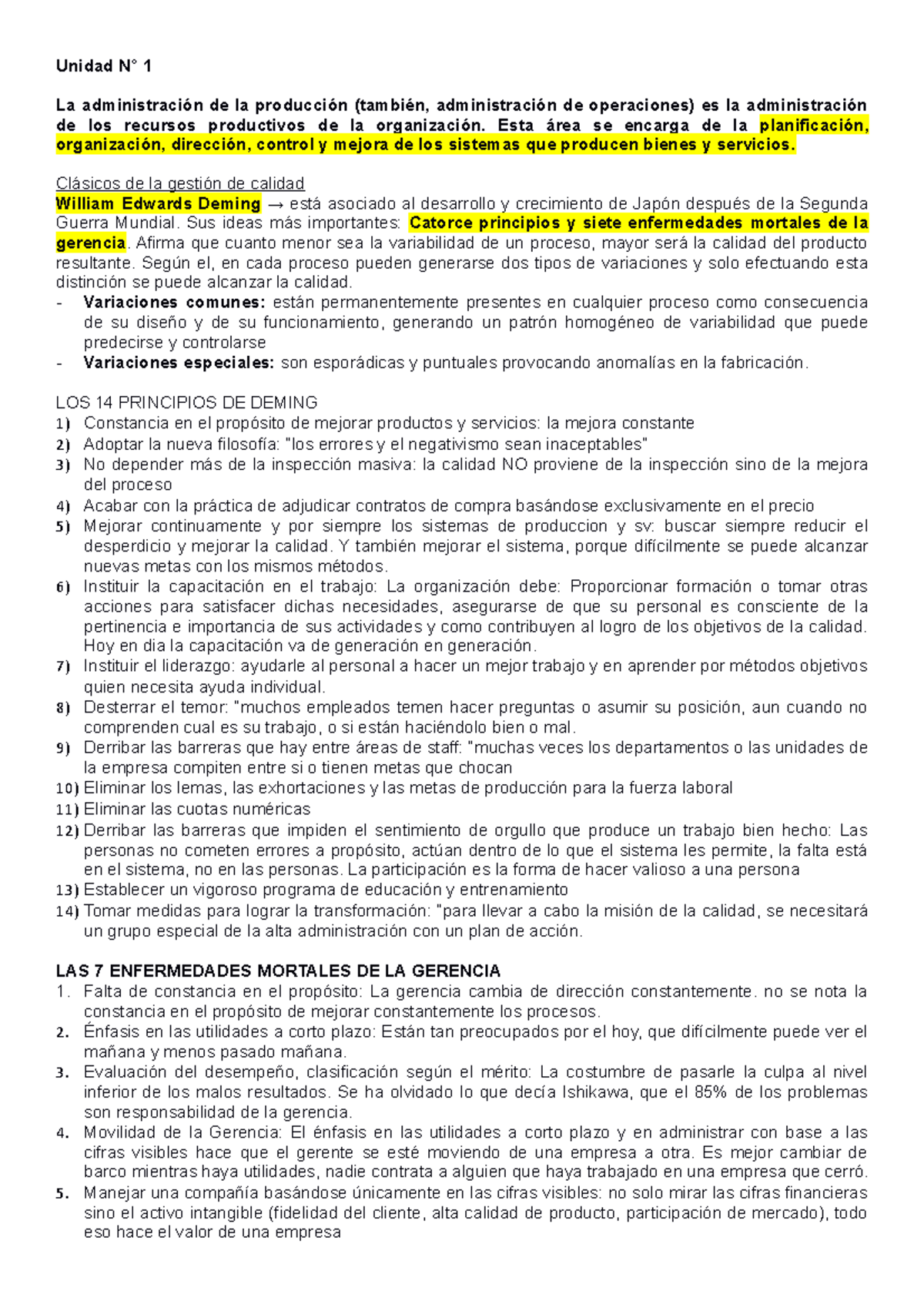 Resumen produccion - dfdfdf - Unidad N° 1 La administración de la ...