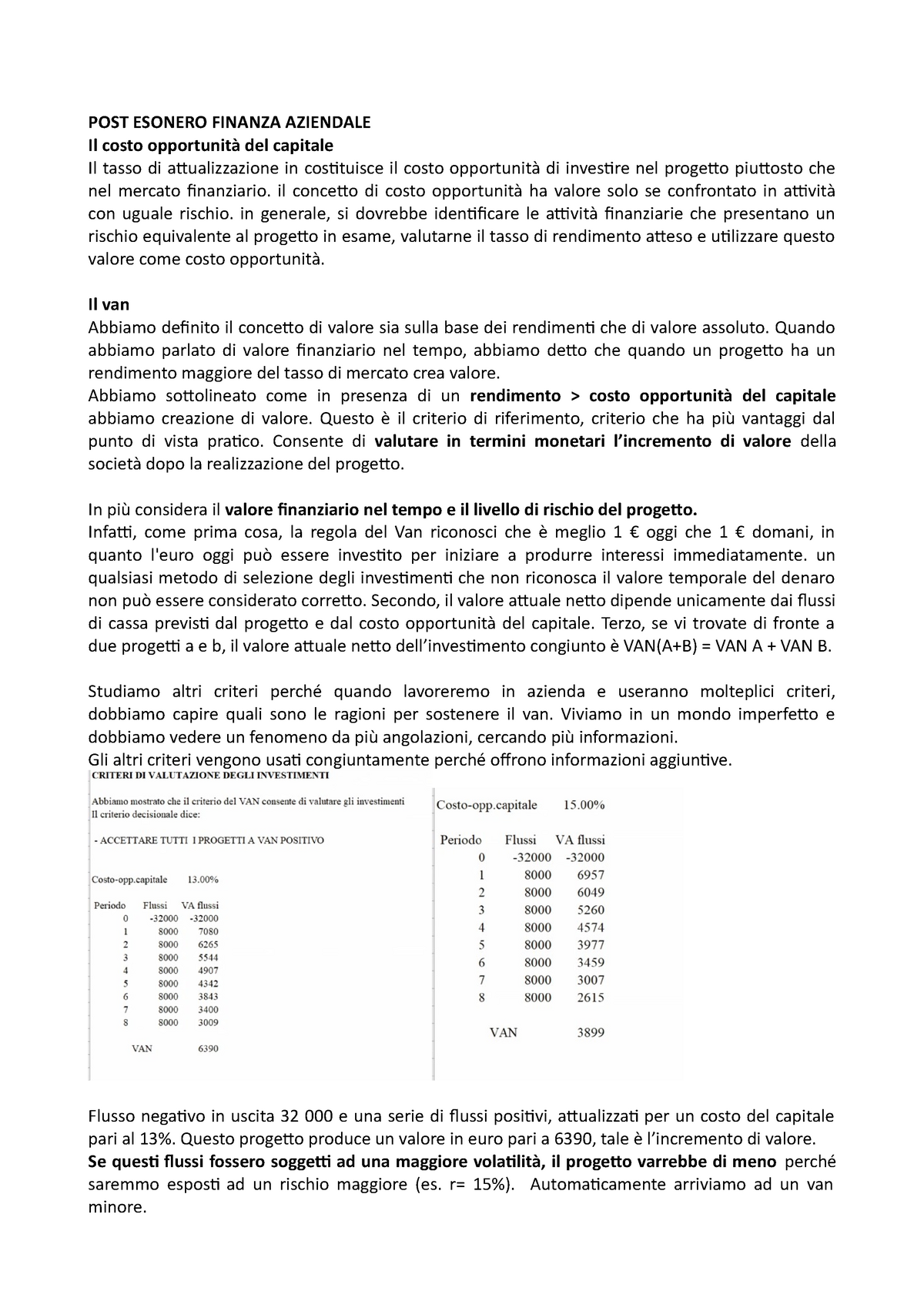 Formulario Finanza Aziendale - FORMULARIO FINANZA AZIENDALE F+ ΔP P0 -  RENDIMENTO DI UN'ATTIVITA' : - Studocu